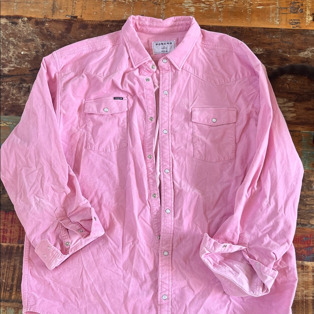 Poncho Light Pink corduroy Shirt